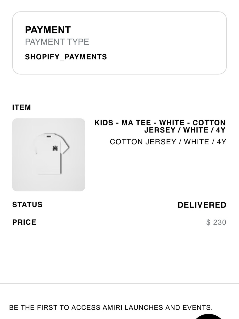 AMIRI White Tee with Black Logo Chest Emblem - Picture 3 of 3
